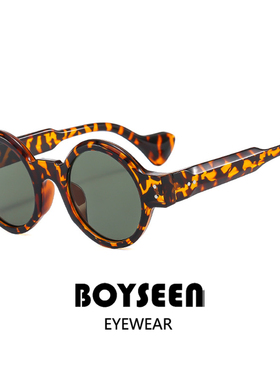 休闲黑框圆形眼镜可配度数粗框复古港风墨镜男女潮百搭简约墨镜