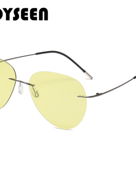 超轻钛合金感光夜视变色太阳镜女