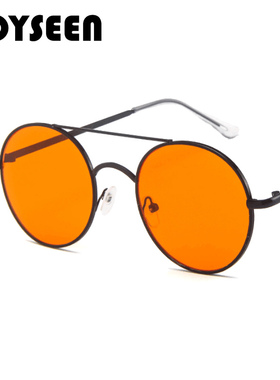 韩版金属圆形墨镜女生防紫外线