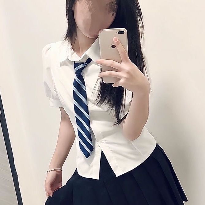 【套装】甜辣学院风jk制服衬衫女收腰显瘦制服衬衣设计感别致上衣