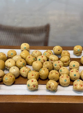 精工金膏玉阿呆镶嵌款配件手工diy文玩饰品配饰佛珠手串配珠隔珠