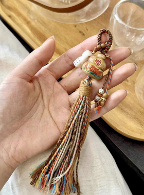 鹿角根付红锦鲤葫芦提溜搭配牛骨咒点挂件挂饰 diy配件饰品