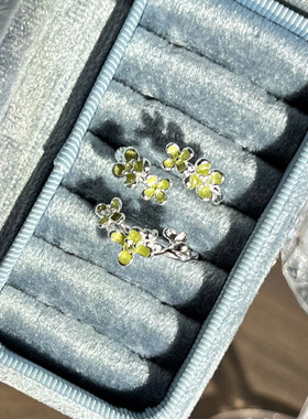 小众设计感森系立体花朵甜美戒指