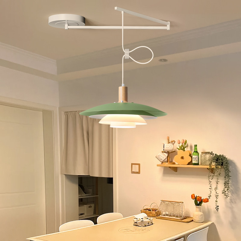 可移位餐厅吊灯摇臂移动田园奶油风ph5飞碟丹麦轨道可调节岛台灯,淘宝优惠券,粉丝福利购,淘宝优惠卷