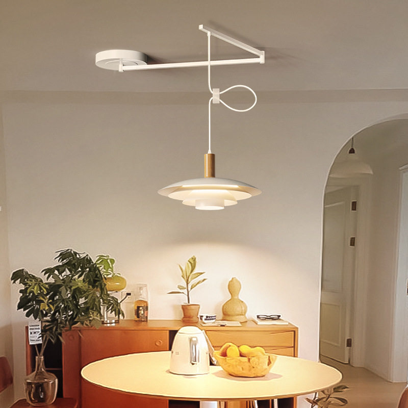 可移位餐厅吊灯摇臂移动田园奶油风ph5飞碟丹麦轨道可调节岛台灯,淘宝优惠券,粉丝福利购,淘宝优惠卷