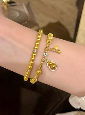 点钻转动来财葫芦盘缠手链新中式铜钱转运珠盘缠首饰