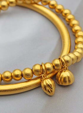 两世欢手饰传承手镯莲蓬手链轻奢高级感莲花手串DIY