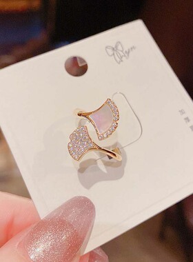 日系简约扇形戒指女网红个性时尚食指指环冷淡风小清新设计感饰品