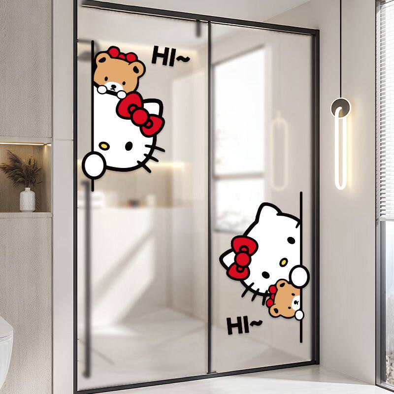 凯蒂猫窗花卡通贴纸福字商场门装饰可爱客厅玻璃墙面贴防水贴画,淘宝优惠券,粉丝福利购,淘宝优惠卷