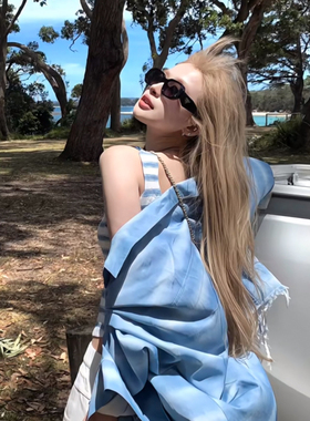 美式复古方框墨镜度假风高端简约户外遮阳防晒黑框太阳镜男女同款