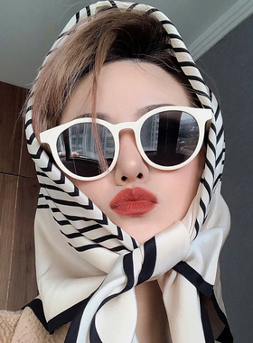 白色墨镜女韩版网红眼镜复古潮男ins港风街拍显瘦防紫外线太阳镜