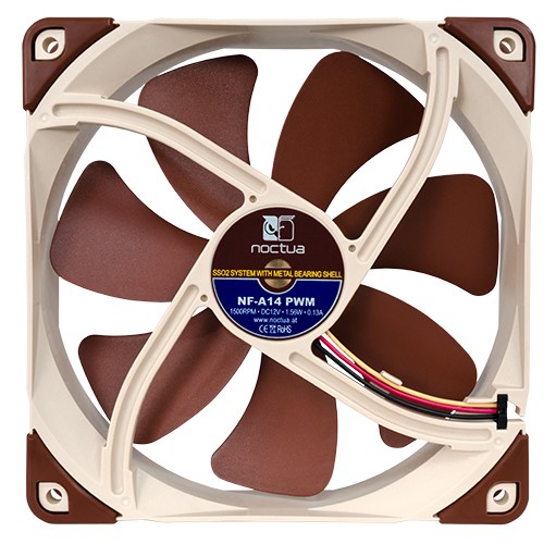 Noctua/猫头鹰 NF-A14 PWM 黑色 14cm静音效能低噪散热风扇 - 图1