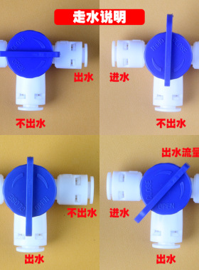 净水器配件二2分三通阀PE管快插切换球阀门净水管分支三叉口开关s