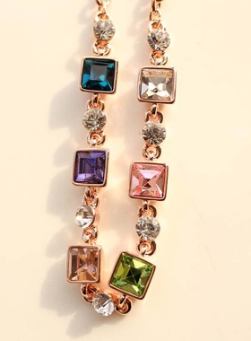 玻璃方块森系百搭甜美风饰品手链