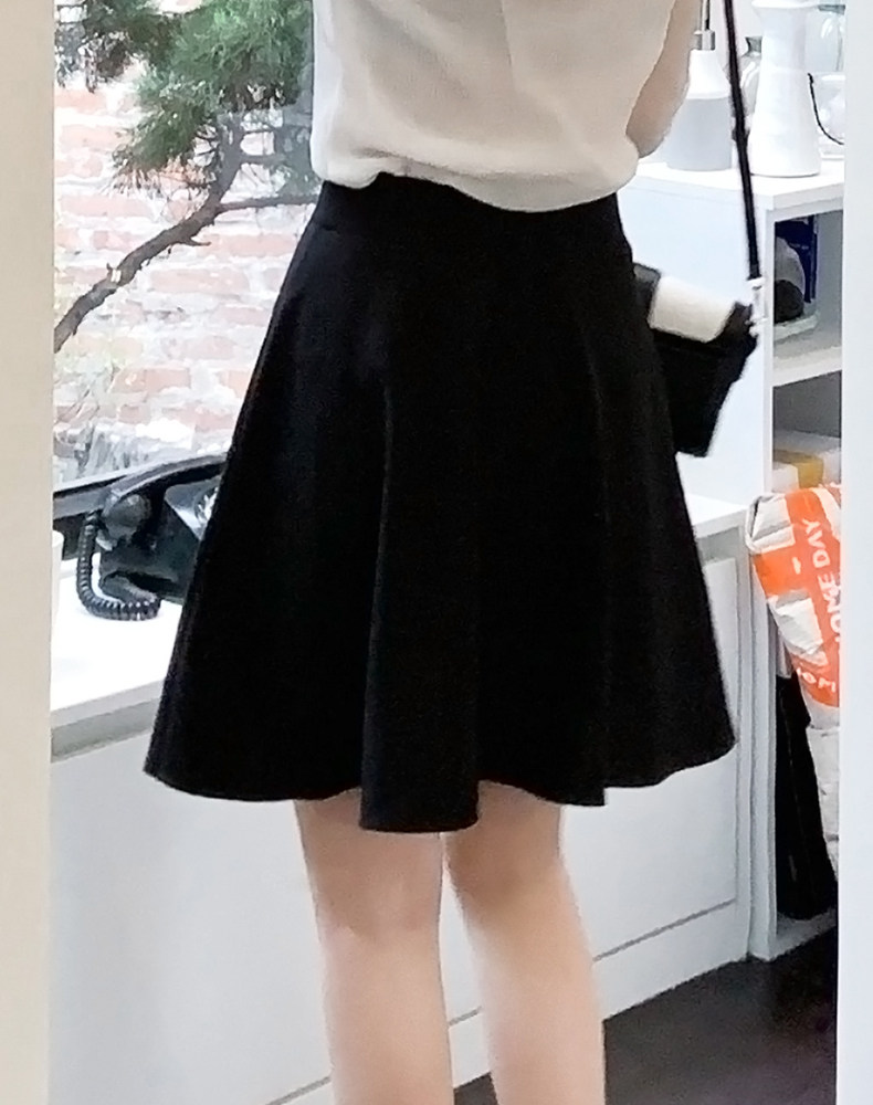 夏季雪纺a字高腰黑短裙裤裙 愈美服饰半身裙