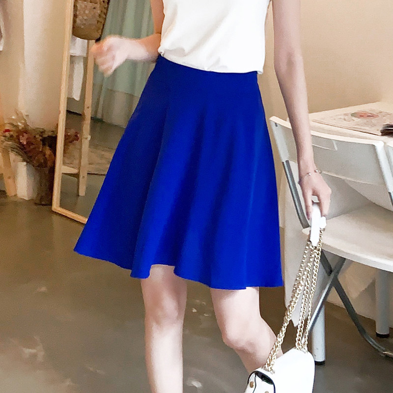 夏季雪纺a字高腰黑短裙裤裙 愈美服饰半身裙