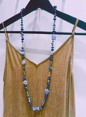 原创设计！天然石质感高档长项链