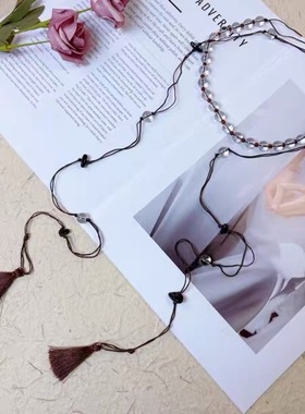 设计师小众款配饰挂链清冷感长款水晶流苏项链独特时尚毛衣链女