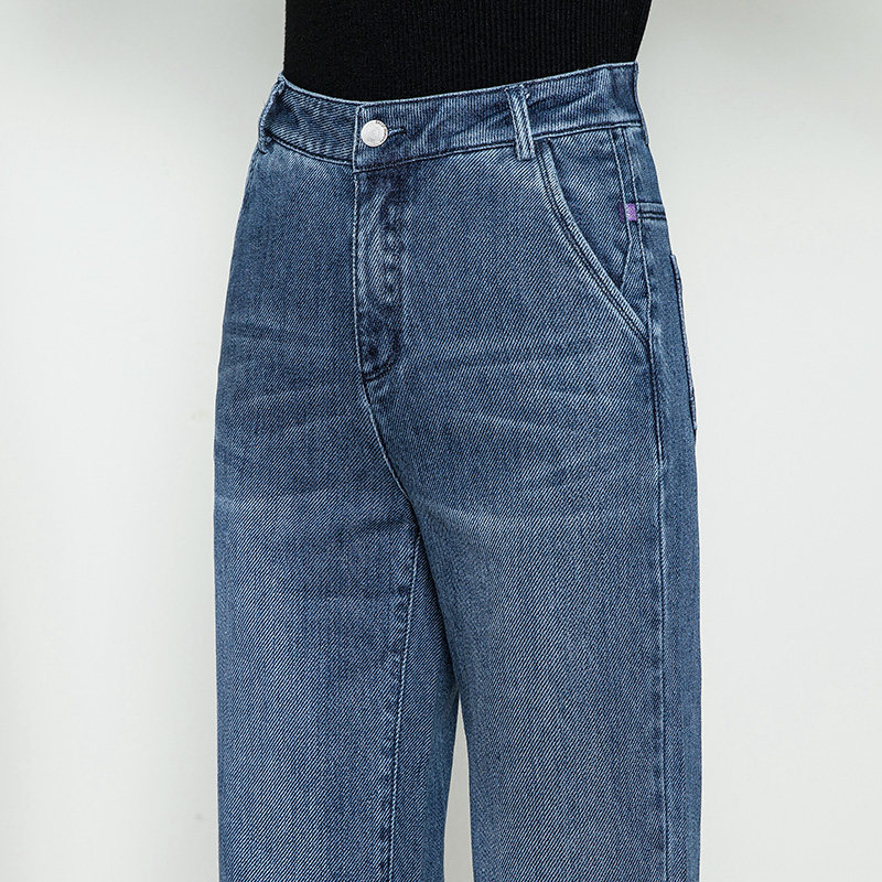 阔腿九分裤高腰2022新款显瘦裤子 阿芙蔓牛仔裤