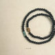 Original niche ebony bracelet, Qiannan agarwood simple wooden Buddhist beads bracelet 4mm small beads two-ring thin women