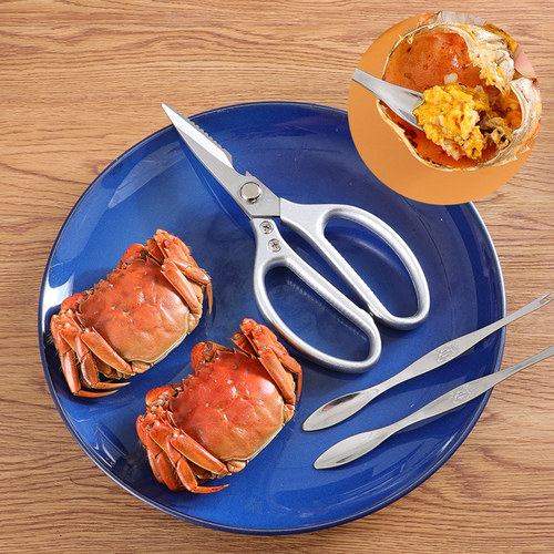 吃螃蟹专用工具蟹八件拆螃蟹剪刀家用剥蟹神器开大闸蟹剪子蟹钳夹 - 图2