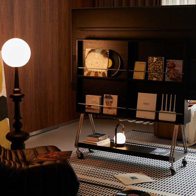 自在可移动电视机架带轮现代简约客厅落地复古大气显示器支架挂架,淘宝优惠券,粉丝福利购,淘宝优惠卷