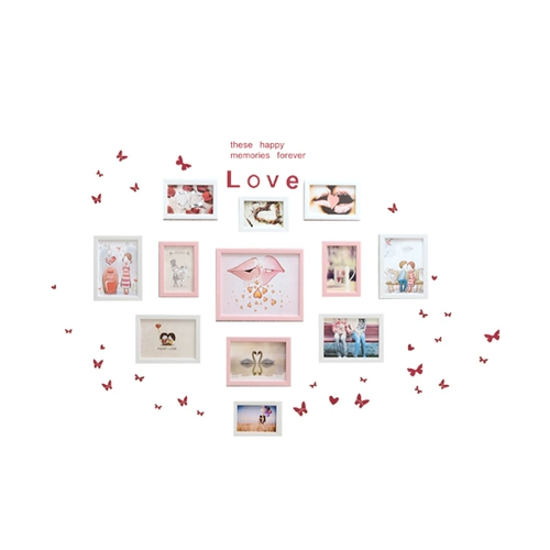 Сердечная фотокама для фотокаме Комбинированная фото стена Бесплатная Панчатка стена творческая мода мода Домашняя стена Комбинация, чтобы прислать наклейки на стенах