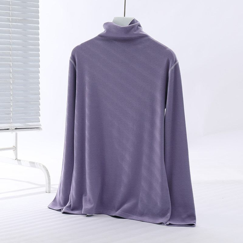 高领德绒打底衫女秋冬大码胖mm宽松显瘦洋气保暖内搭加绒磨毛上衣,淘宝优惠券,粉丝福利购,淘宝优惠卷
