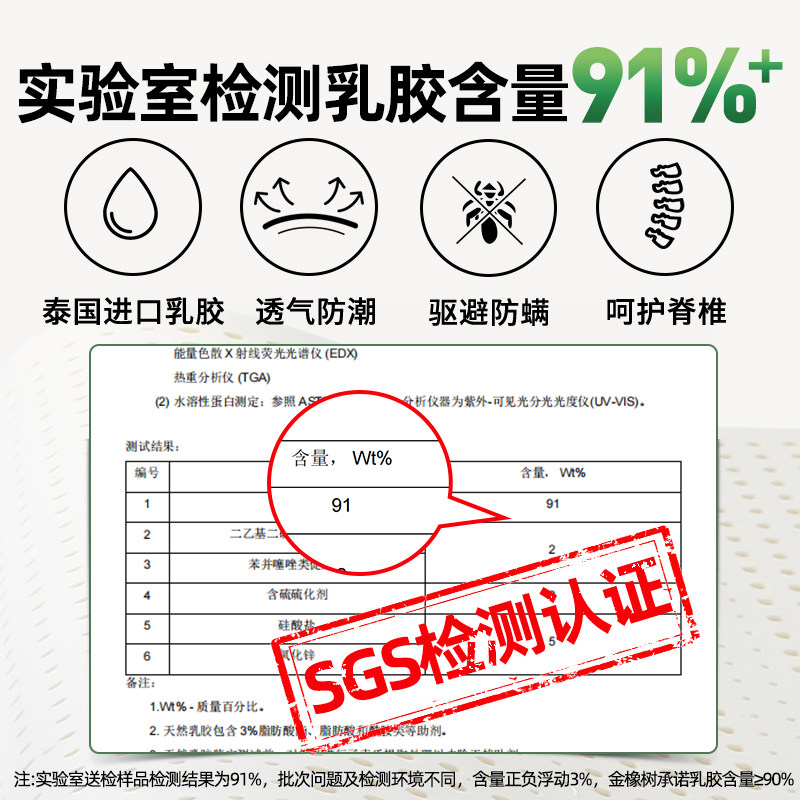 金橡树泰国天然乳胶米席梦思床垫 金橡树乳胶床垫