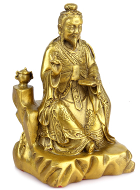 药王孙思邈铜像摆件黄铜中式