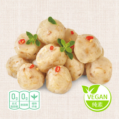 冷冻柏辰植物基香菇贡丸纯素食团子火锅炖菜关东煮烧烤串串素肉丸 - 图1