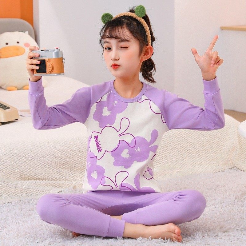 小女童秋衣秋裤纯棉套装卡通女孩中大童打底衬衣衬裤儿童成套睡衣,淘宝优惠券,粉丝福利购,淘宝优惠卷