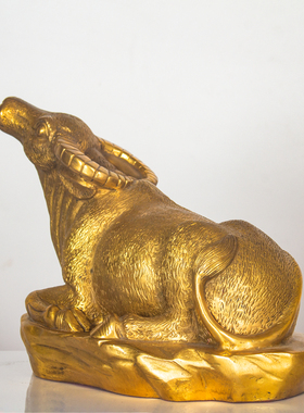 纯黄铜生肖牛摆件十二生肖牛卧牛牛拉车牛势如虹聚宝盆牛