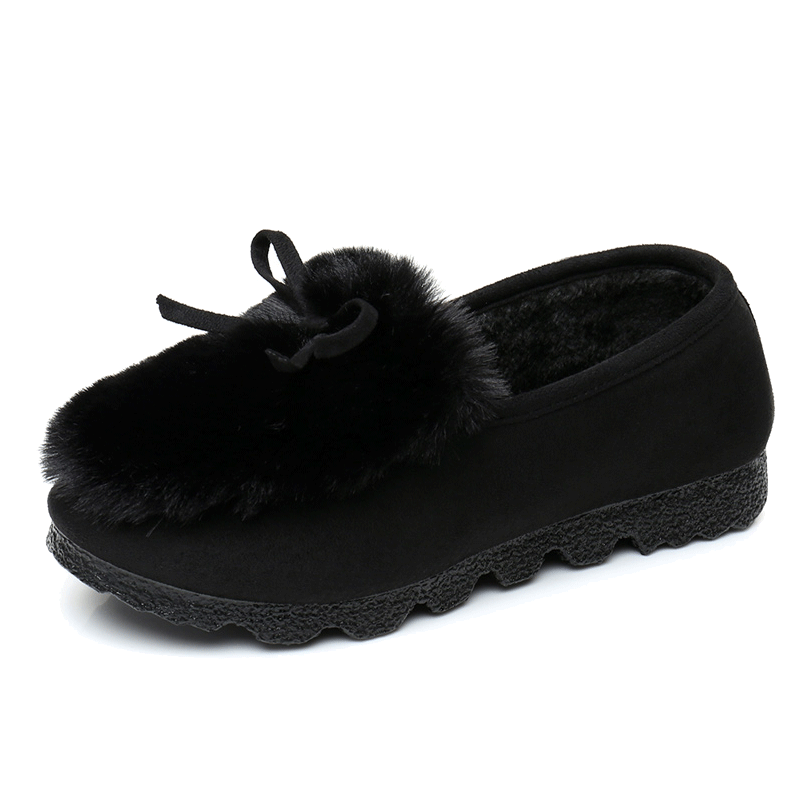 豆豆鞋女秋冬2024韩版加绒毛毛鞋女棉鞋学生浅口懒人平底鞋孕妇鞋,淘宝优惠券,粉丝福利购,淘宝优惠卷