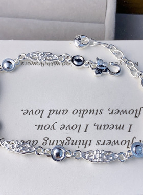 银佳银饰 足银999.9   如意花手链  时尚潮流 精品现货一件代发