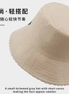 渔夫帽秋冬男女日系棉麻小盆帽