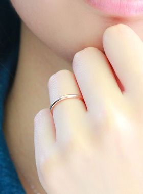 日韩风光面钛钢学生饰品彩金戒指