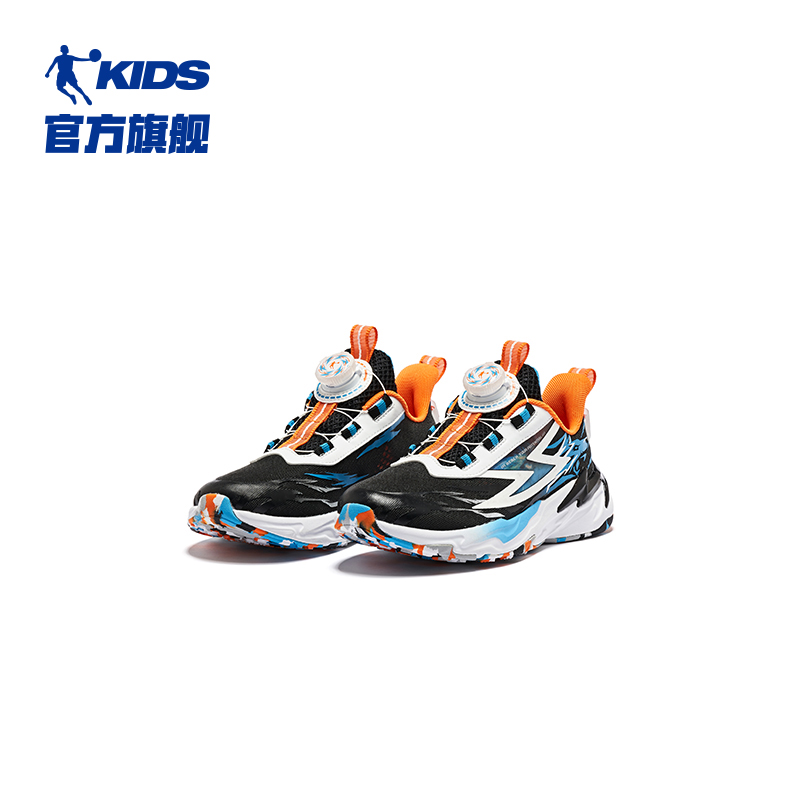 商场同款中国乔丹男童运动鞋2023春秋款网面旋钮扣儿童跑步鞋子 - 图3