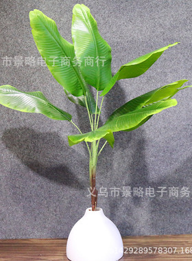精品9叶旅人蕉盆景装饰品仿真小