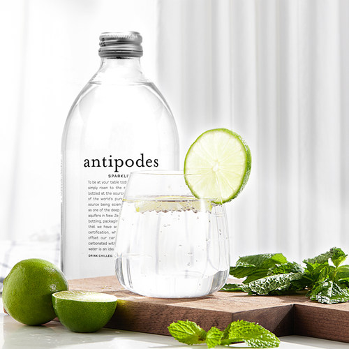 新西兰进口antipodes寰彼极天然矿泉水500ml/1L玻璃瓶高端气泡水 - 图0