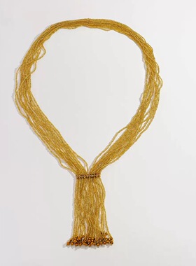 欧美风时尚夸张多层米珠流苏项链长款个性颈链潮2026新款