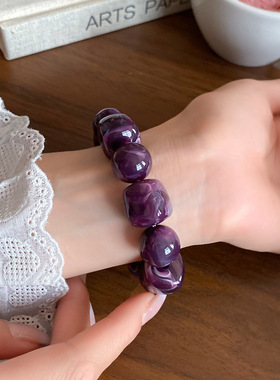 亚克力不规则几何串珠手链女欧美气质手环设计感小众手饰手串