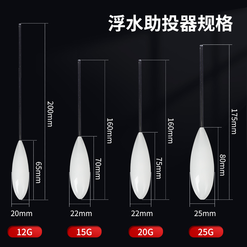 大克重25g30g远投路亚助投器沉水缓沉浮水微物助抛器防缠绕带管子 - 图1