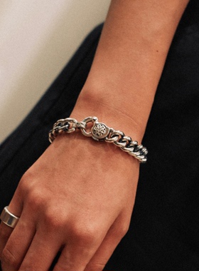 Goodart通用银宝石百搭古巴手链