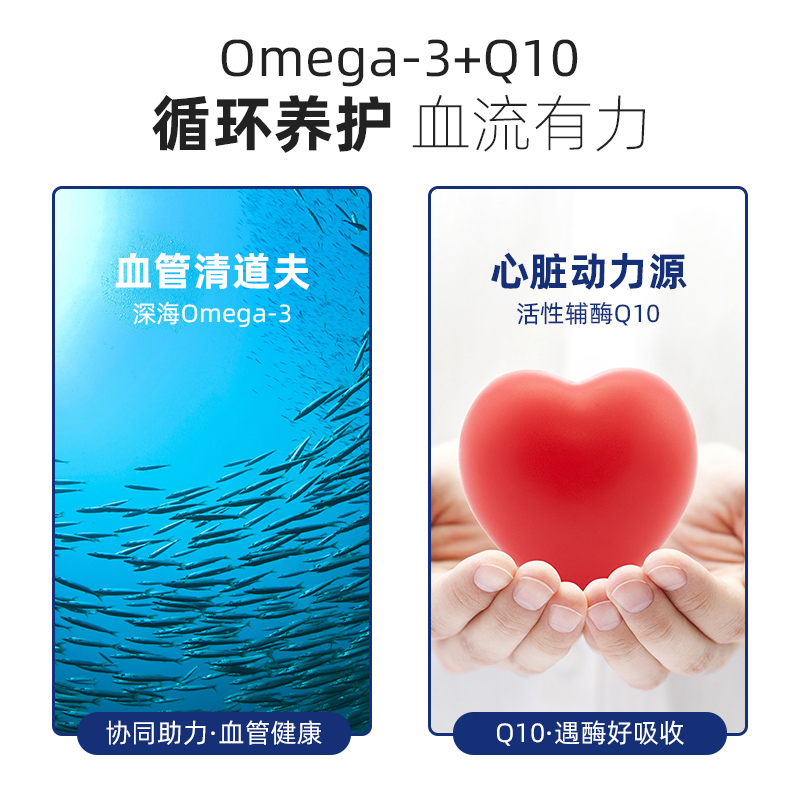 伟博Webber omega-3&q10深海浓缩鱼油辅酶Q10软胶囊 200粒 - 图3