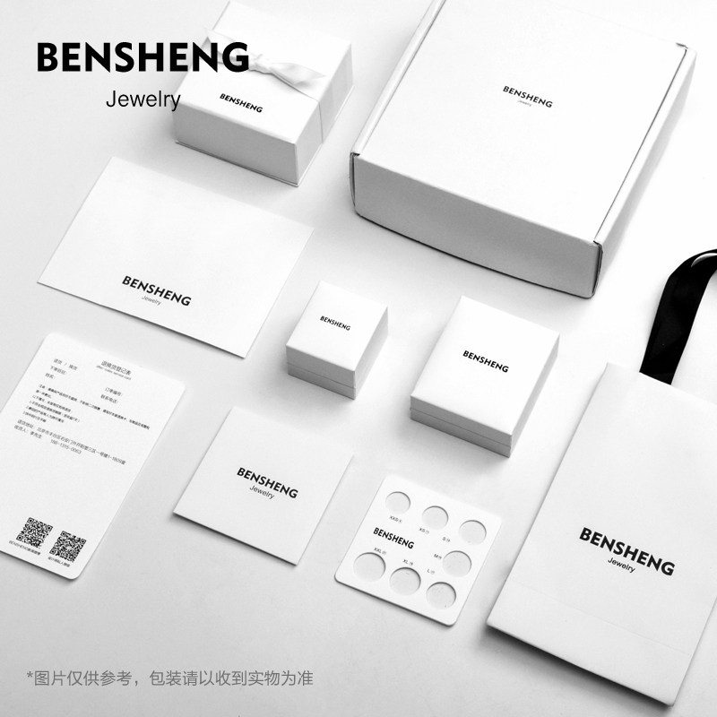 bensheng纯银冷珐琅樱花结婚对戒指 本笙戒指/指环