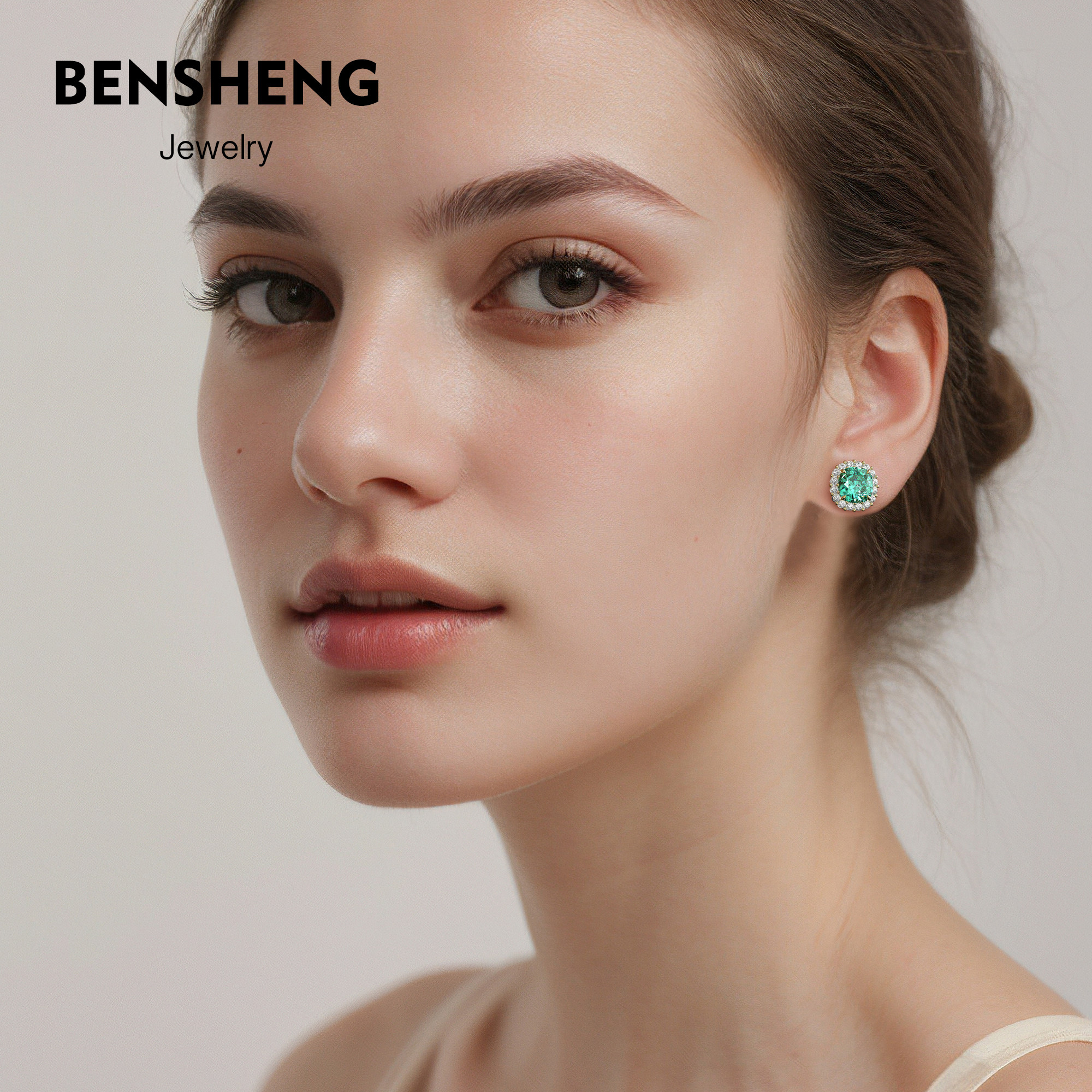 莫桑钻2.4克拉实验室培育帕拉伊巴石榴石耳钉女s925纯银耳环耳饰,淘宝优惠券,粉丝福利购,淘宝优惠卷