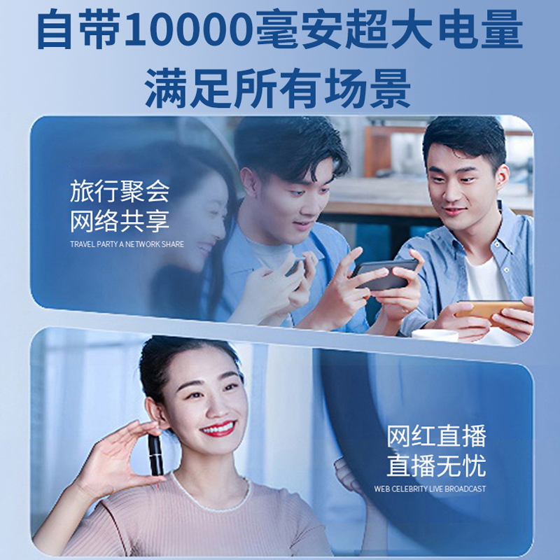 5G随身wifi免费无限流量全网通带网口宽带充电宝10000毫安无线路由器家用学生宿舍车载电脑直播电信移动上网 - 图2