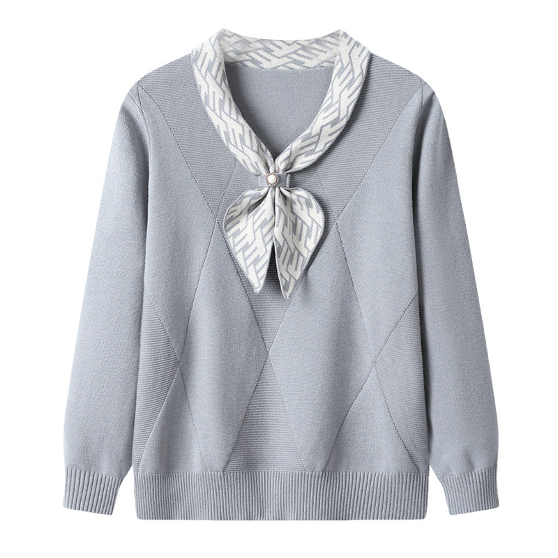 洋气妈妈装高贵针织衫2025秋季新款毛衣打底衫中老年女装长袖上衣,淘宝优惠券,粉丝福利购,淘宝优惠卷