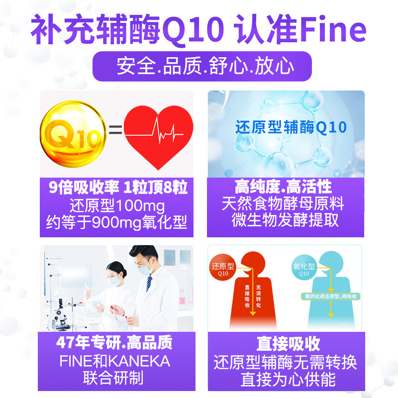 fine还原型辅酶q10心脏日本软胶囊 FINE海外辅酶Q10